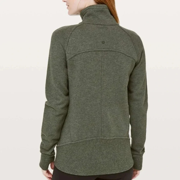 *LULULEMON Huddle & Hustle Jacket, Heathered Camo Green, Size 8 - Picture 2 of 8